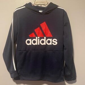 NWOT adidas Navy Blue Sweatshirt Hoodie Youth Sz L 14/16